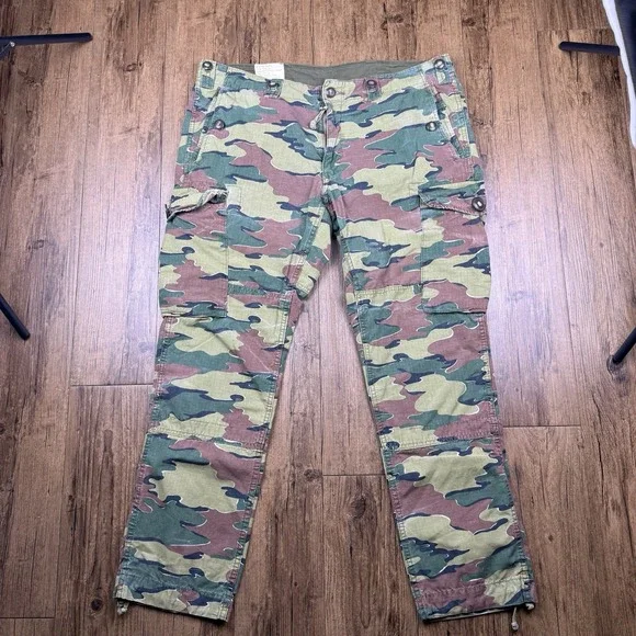 Vtg Polo Ralph Lauren Combat Trousers Men 40x31 Camo Cargo Pants OG 107 Straight - Picture 1 of 16